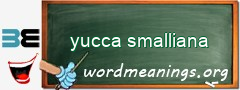 WordMeaning blackboard for yucca smalliana